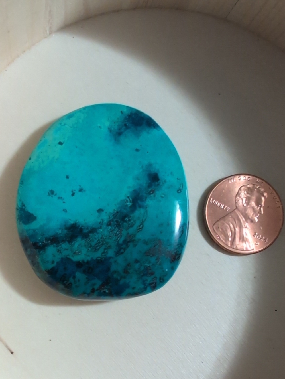 Azurite In Chrysocolla Medallion Tuscon Gemshow 2024